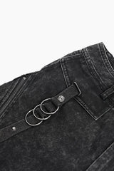 mens studded metal ring devil fashion grunge hippie pants