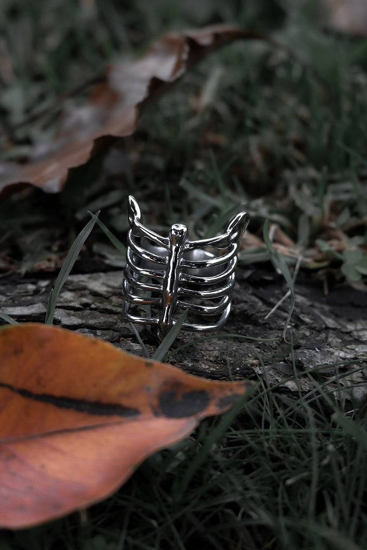 goth skeleton ribcage shaped ring by lively ghosts 