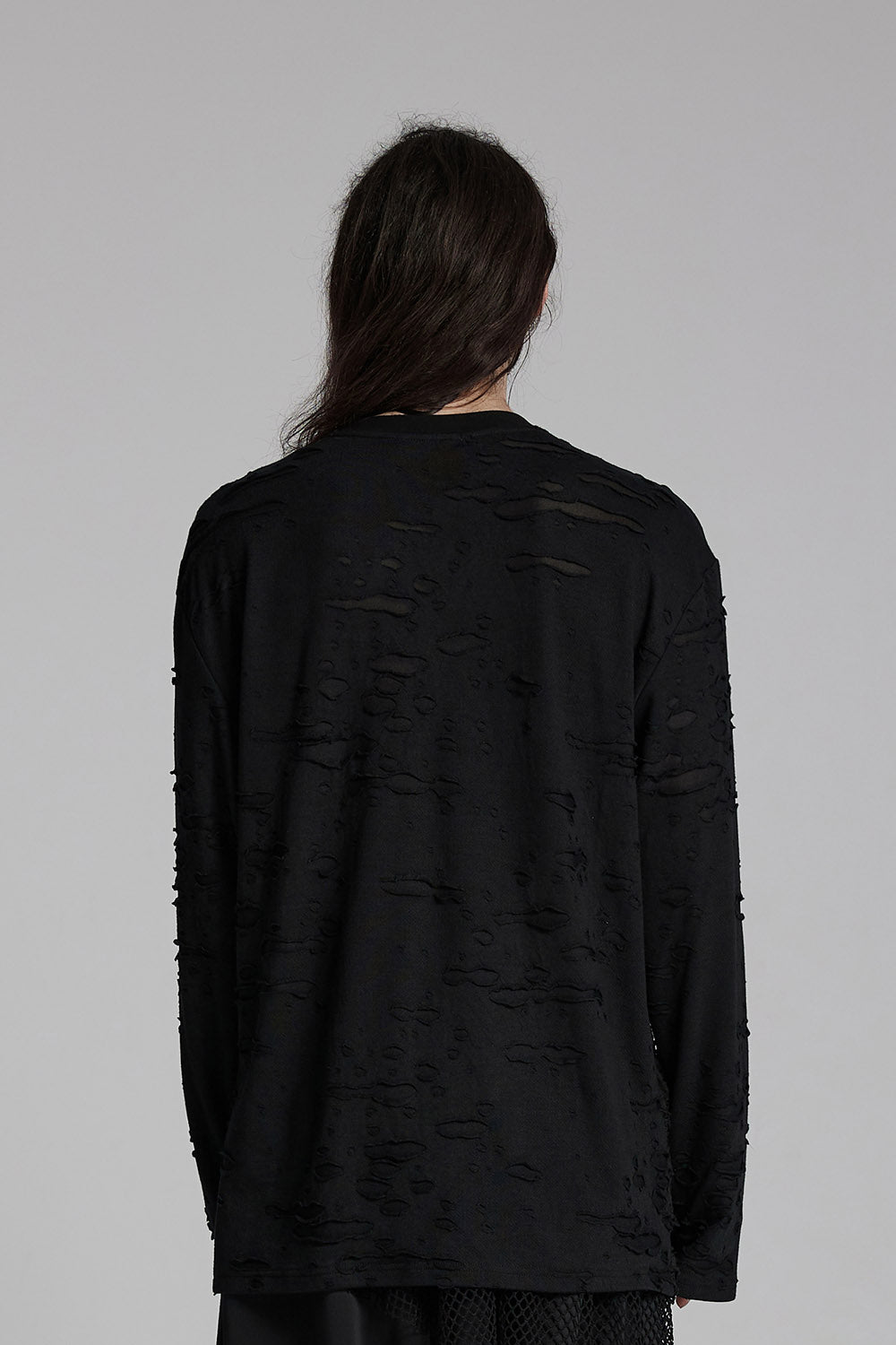 mens long sleeve gothic torn tatterd shirt