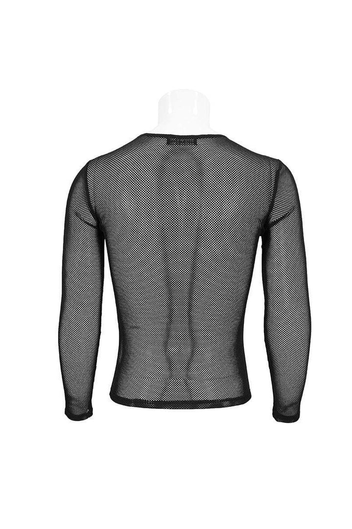 punk mens fishnet t-shirt by devil fashion
