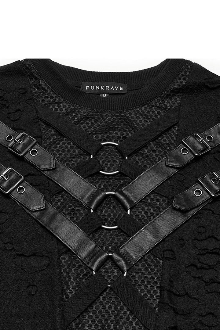 mens netted o-ring gothic top by punk rave 