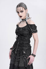 off the shoulder cutout gothic top by devil fashion
