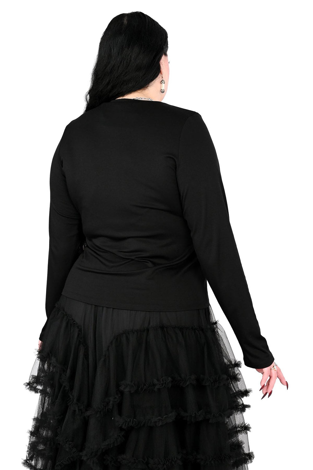 plus size lace up long sleeve top by fozblood