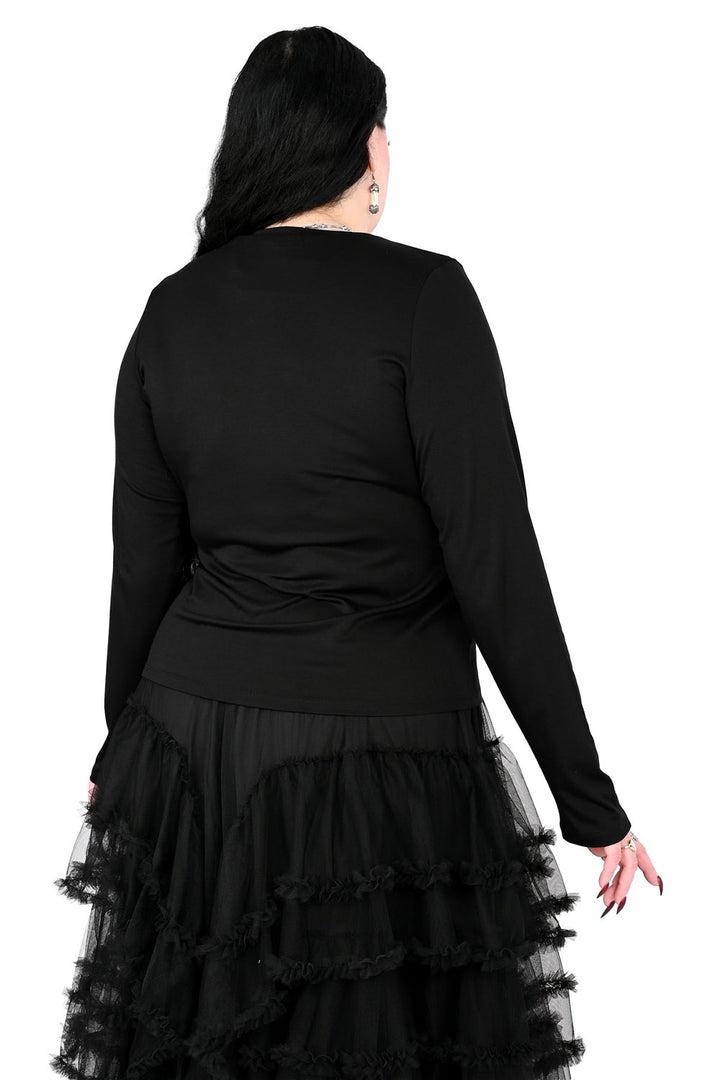 plus size lace up long sleeve top by fozblood