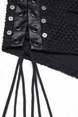 grunge goth lace-up fishnet corset shorts