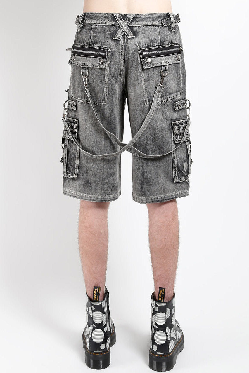 Tripp NYC Punk Clash Shorts [Black Denim/Fog Wash]