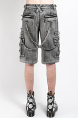Tripp NYC Punk Clash Shorts [Black Denim/Fog Wash]