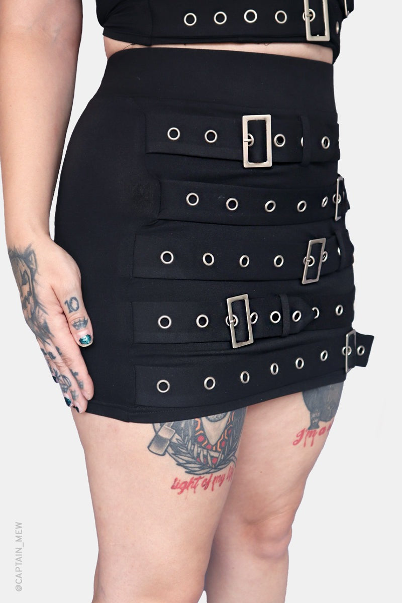 womens midi length grunge goth skirt