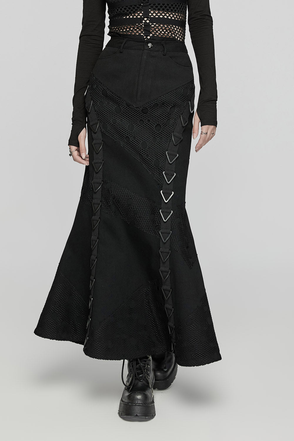 maxi length grunge goth skirt