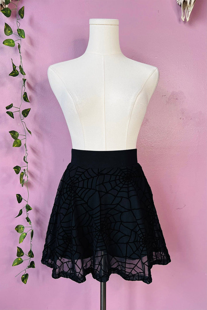 high waisted rockabilly gothic skort