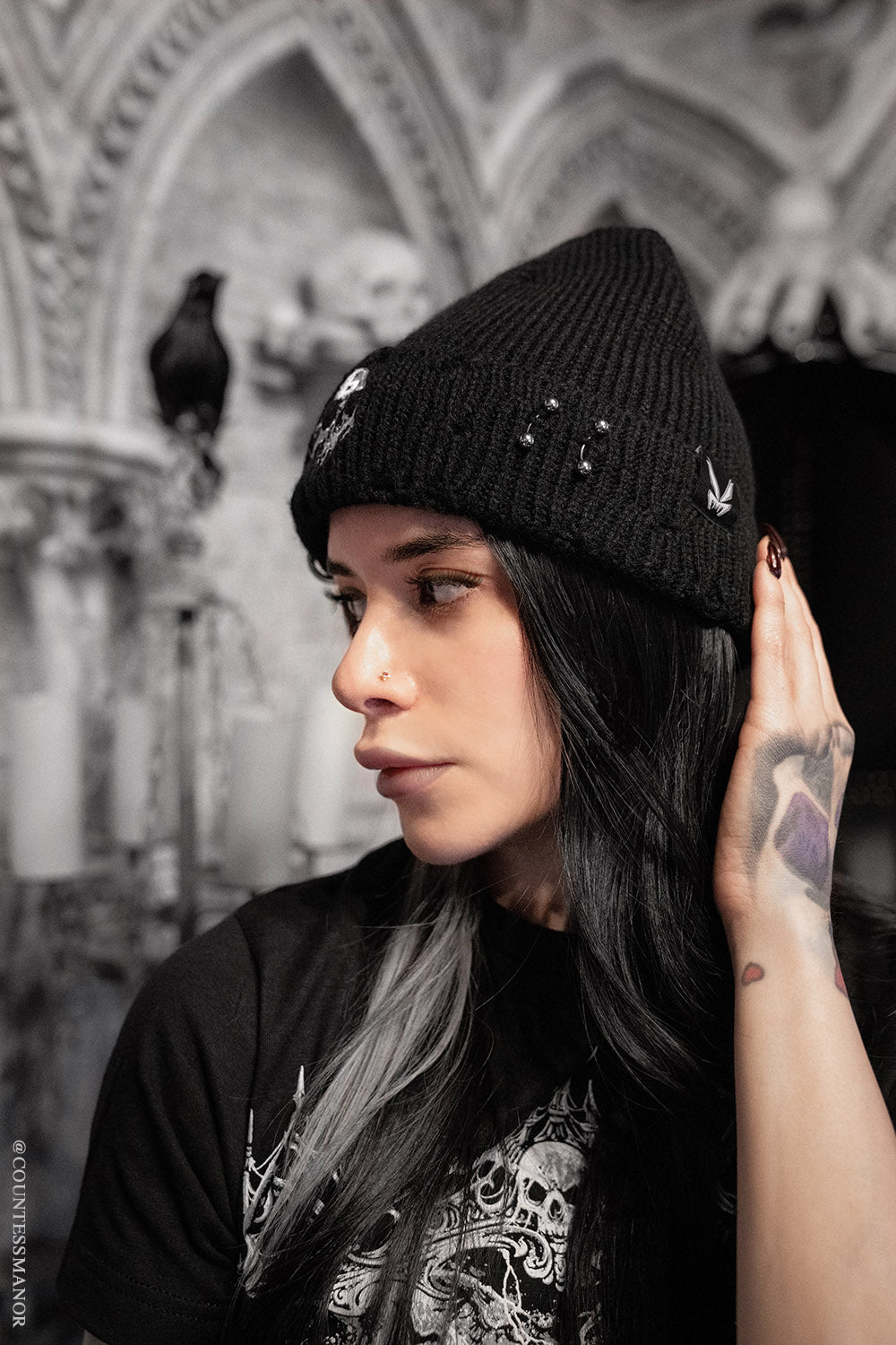 Gorro con perforaciones y efecto desgastado [Skull Drip]