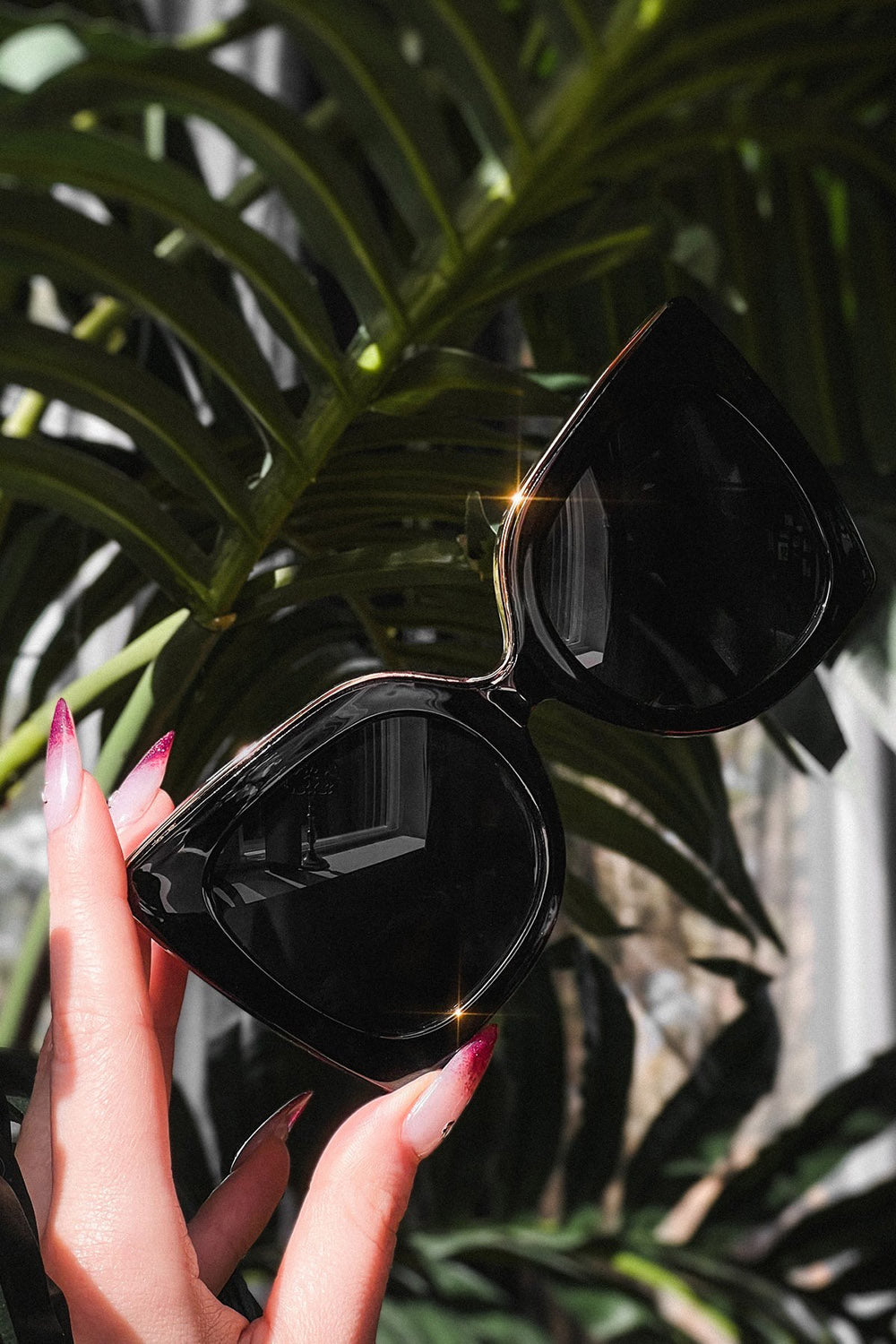 rockabilly gothic cateye black oversized sunglasses