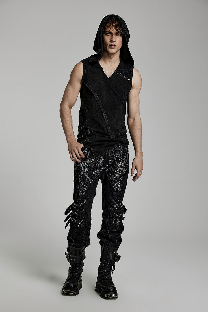grunge goth mens punk asymmetric tank top