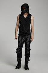 distressed mens punk asymmetric tank top