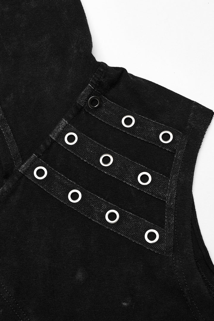 eyelet studded mens punk asymmetric tank top by punk rave