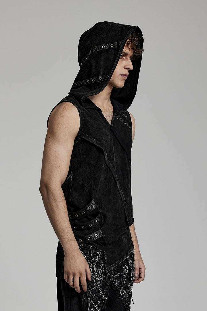 rugged mens punk asymmetric tank top