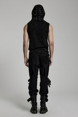 studded mens punk asymmetric tank top