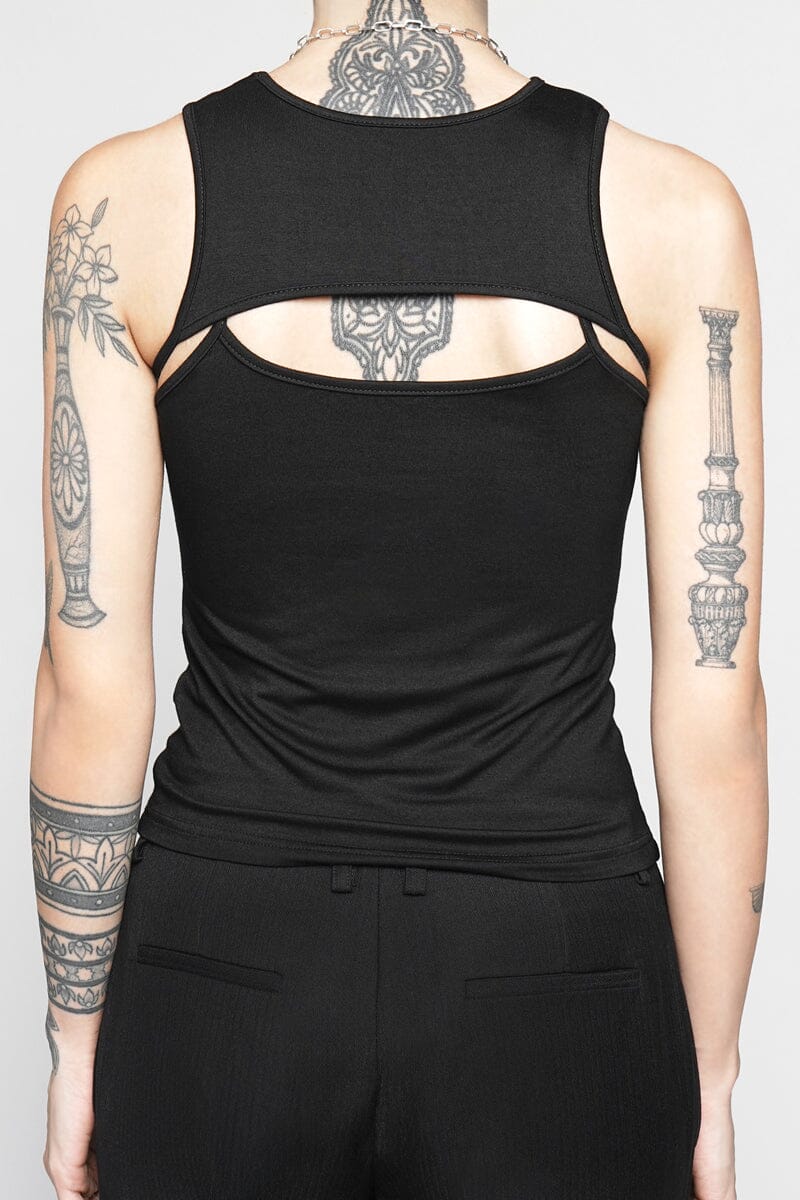 womens black grunge goth tank top
