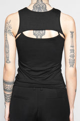 womens black grunge goth tank top