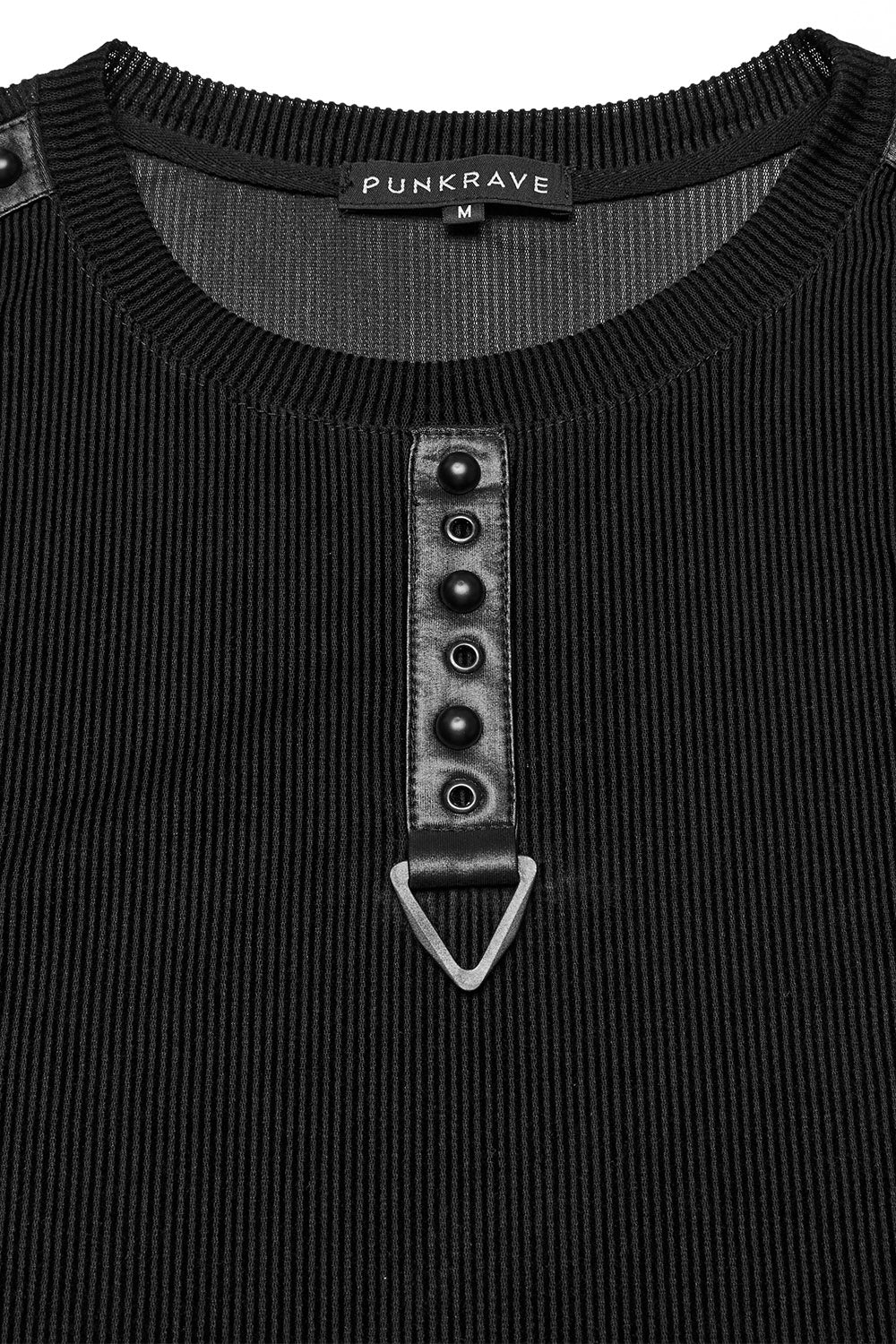 mens grunge goth shirt with t-rings