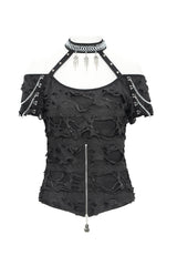 off the shoulder post apocalyptic  shirt 