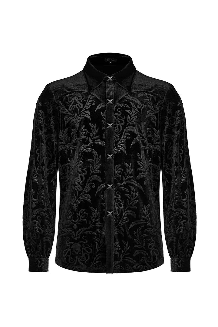 mens long sleeve gothic collared shirt