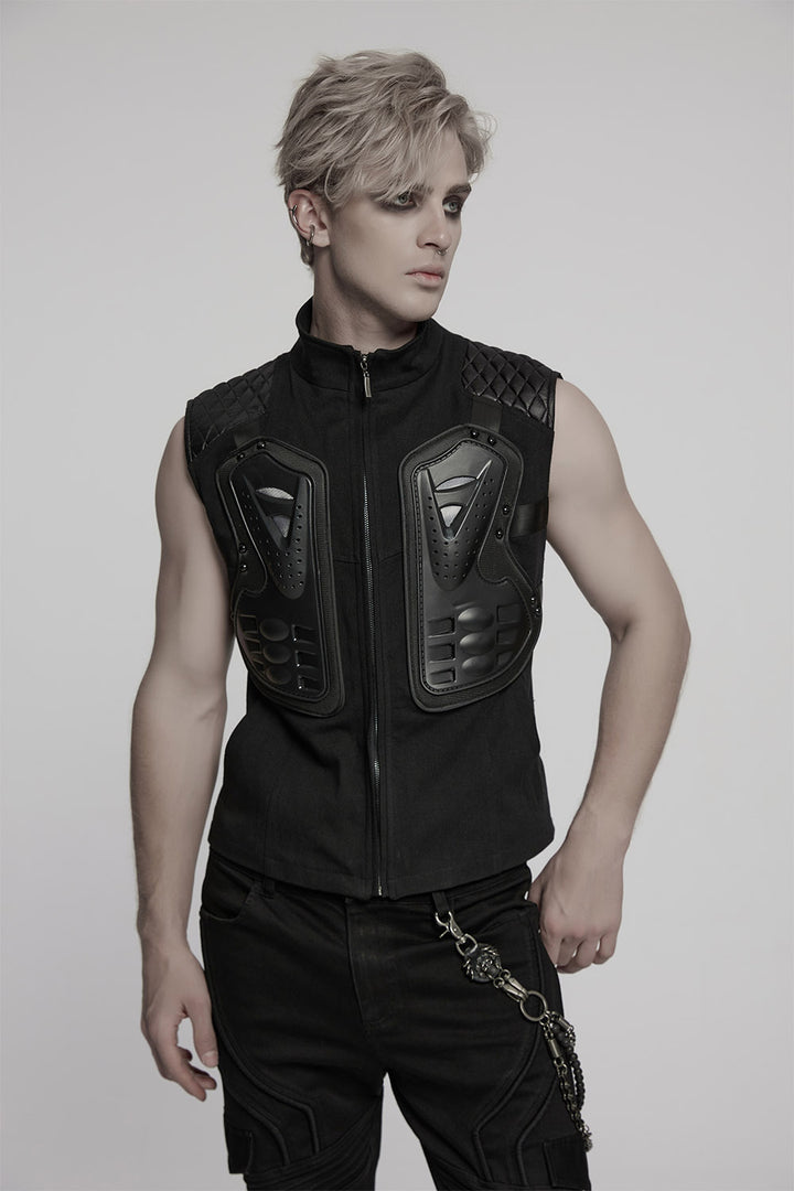 mens faux armored gothic top 