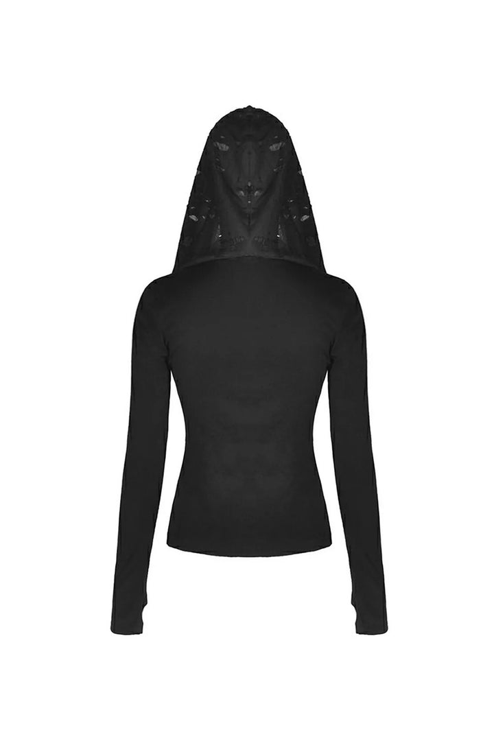 womens hooded emo top