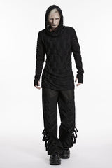 punk grunge goth mens long sleeve distressed top