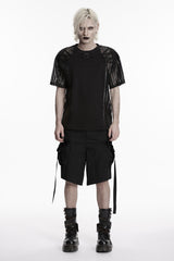 punk mens short sleeve mesh shirt