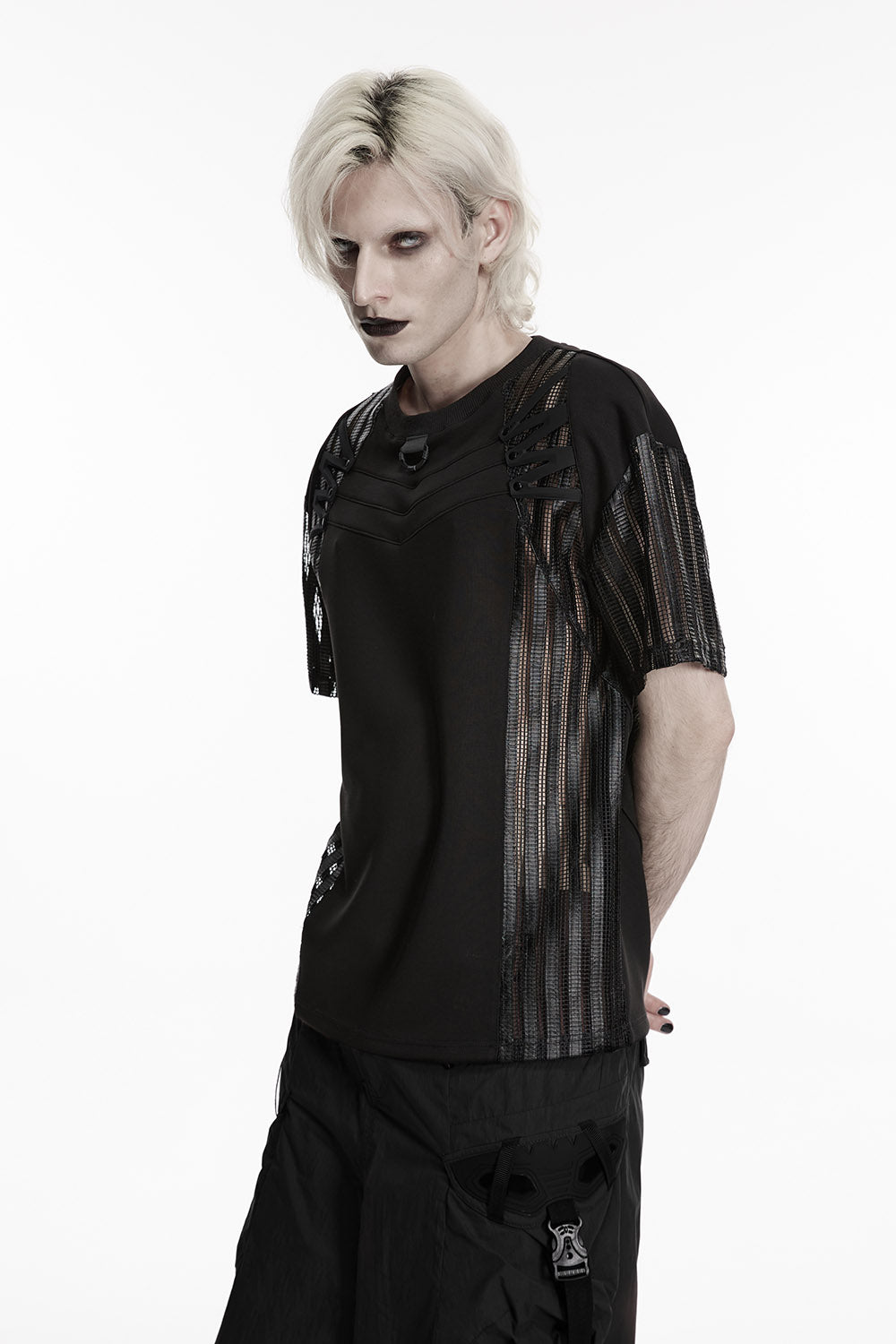oversized mens short sleeve mesh shirt