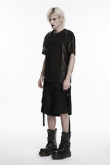 mens short sleeve mesh shirt with d-rings 