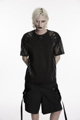 gothic mens short sleeve mesh shirt