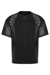 mens short sleeve mesh shirt with netted panels 
