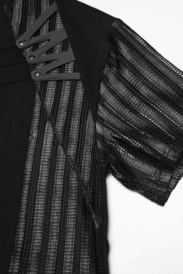 rubber details on a gothic shirt for men