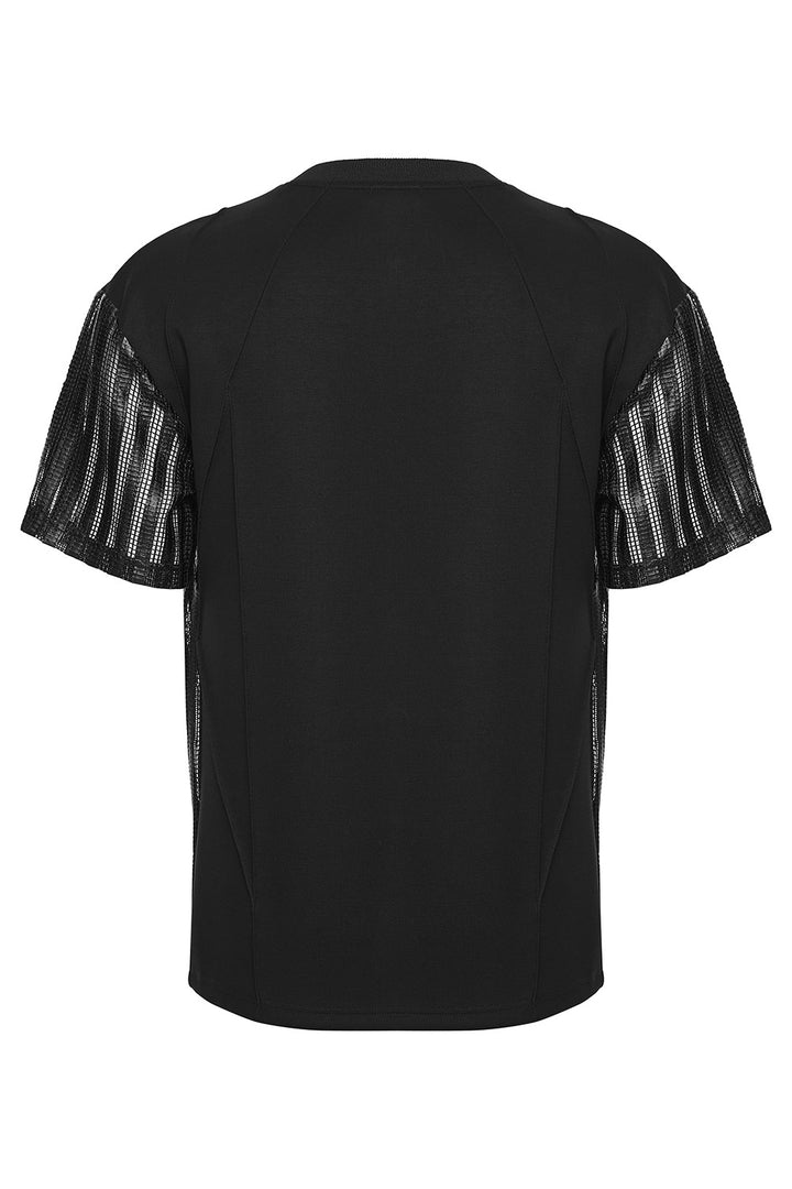 mens gothic black short sleeve mesh shirt by punk rave