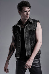 Scavenger Denim Spiked Vest