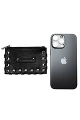 street style lace-up vegan leather coin purse wallet