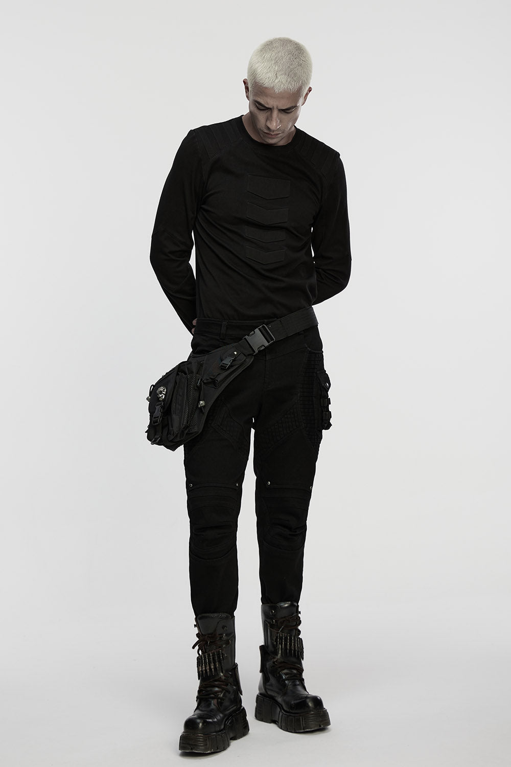 grunge goth skull studded waist bag