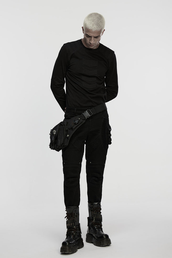 grunge goth skull studded waist bag