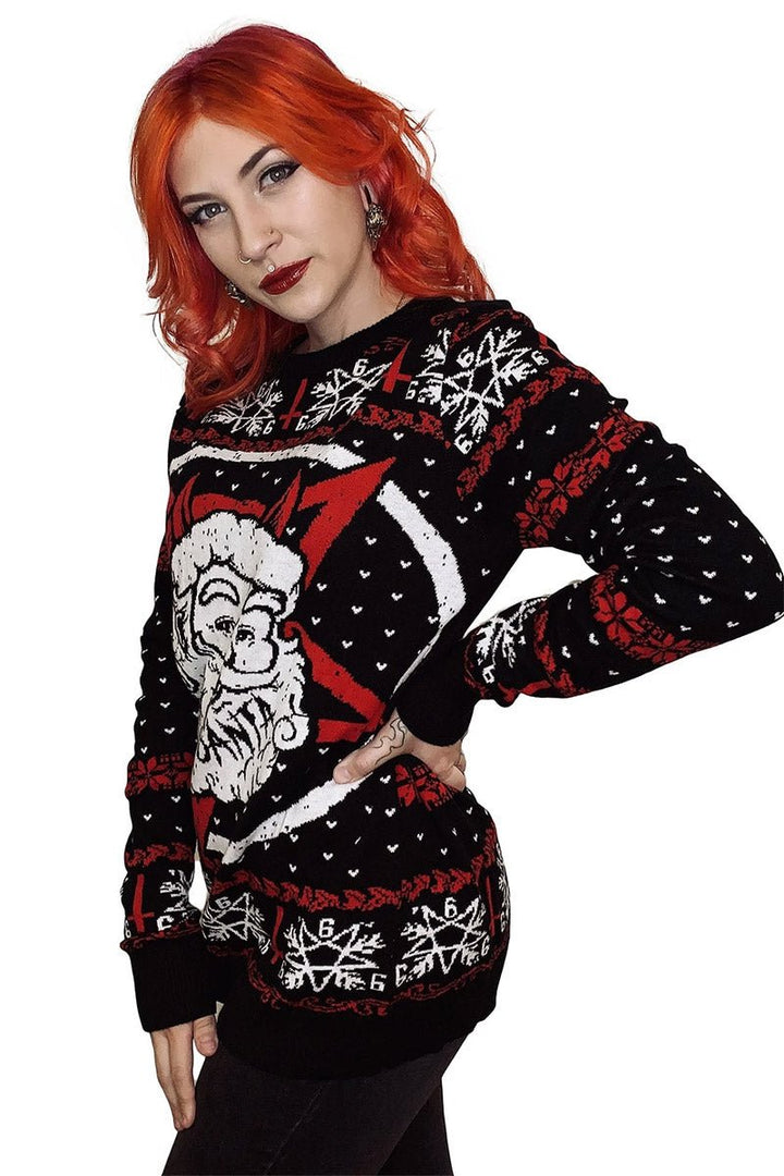 Hail Santa Christmas Sweater - mens outerwear - VampireFreaks - Too Fast