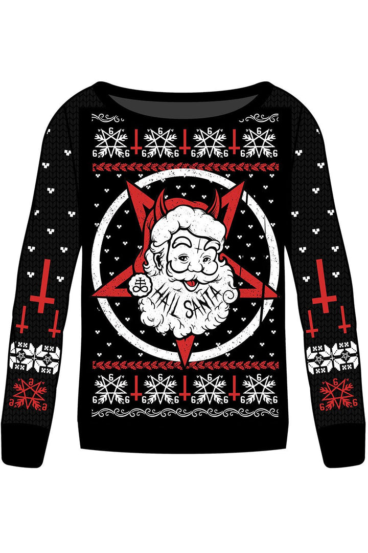 Hail Santa Christmas Sweater - mens outerwear - VampireFreaks - Too Fast