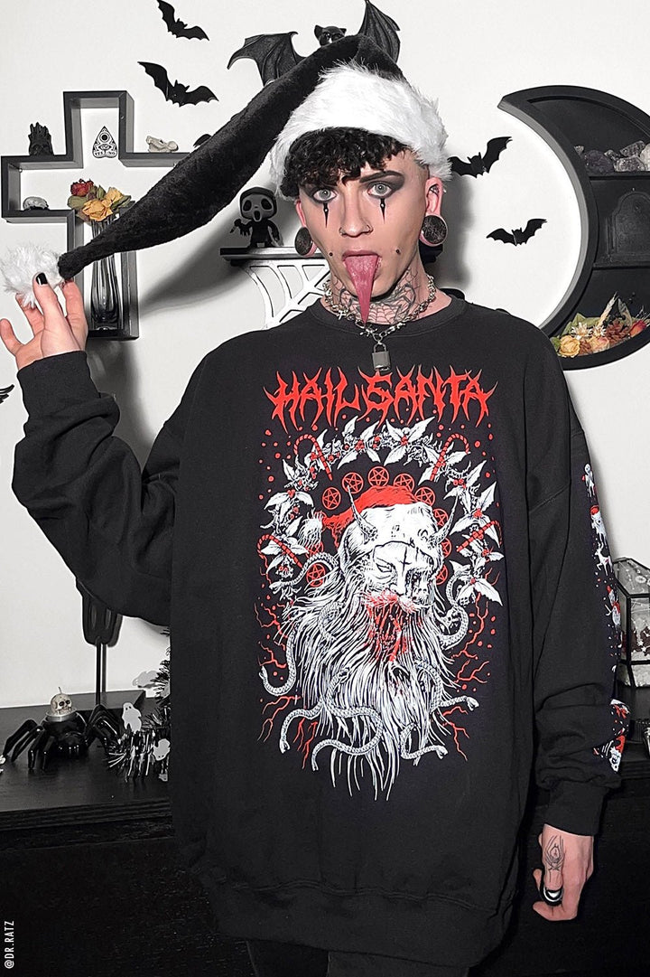 Hail Santa Sweatshirt - mens outerwear - VampireFreaks - VampireFreaks