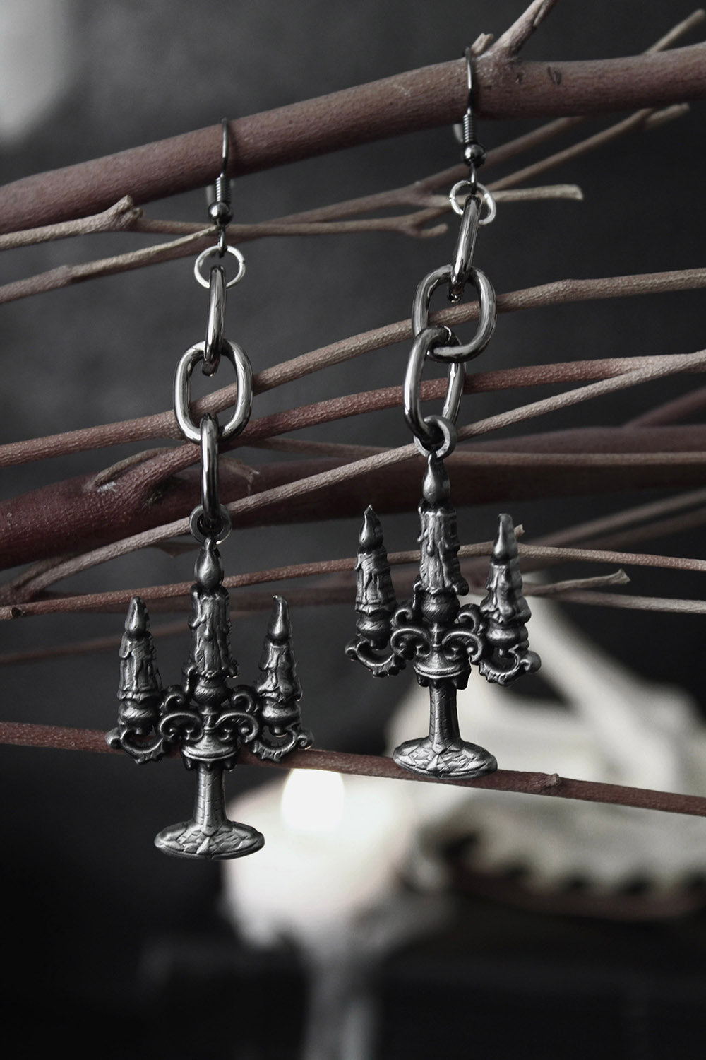 haunted mansion candelabra earrings