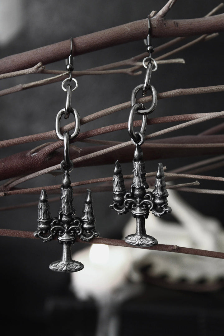 haunted mansion candelabra earrings