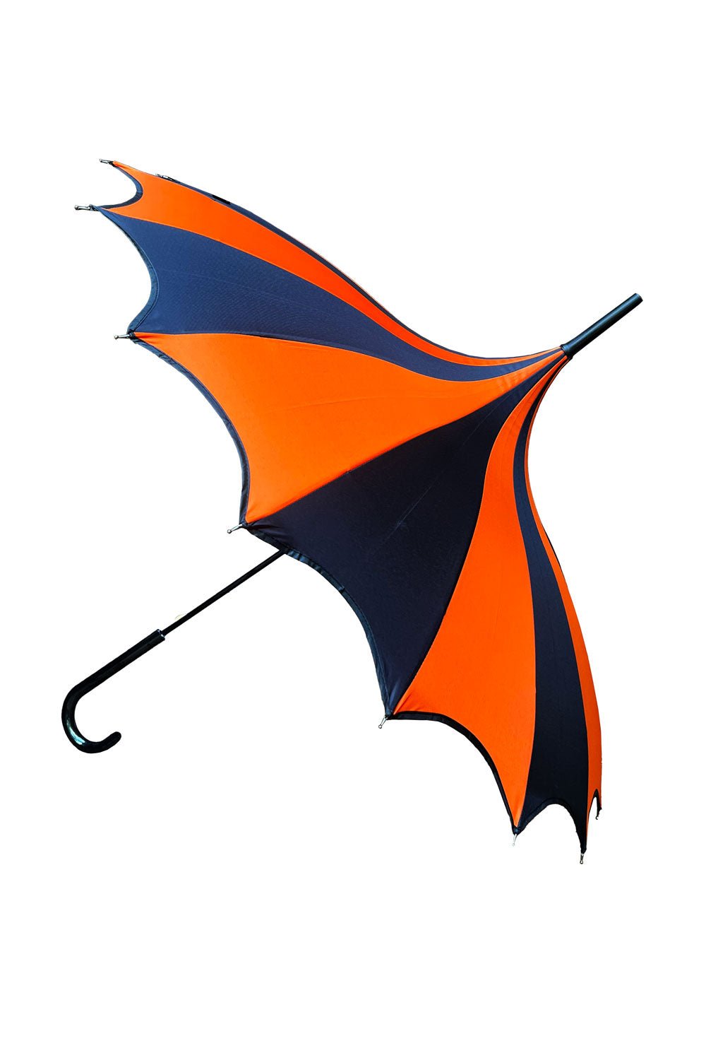 Halloween Batwing Pagoda Umbrella [BLACK/ORANGE STRIPED] - umbrellas - VampireFreaks - VampireFreaks