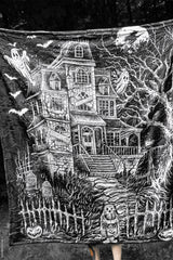 haunted house throw blanket made of fleece