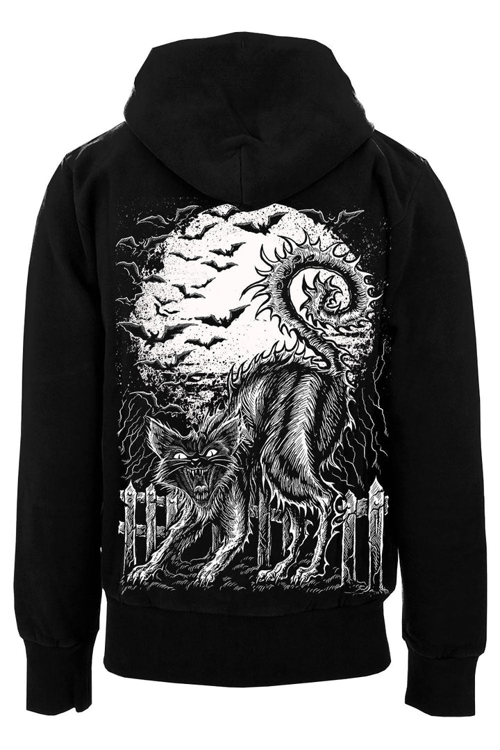 Halloween Cat Hoodie [BLACK/WHITE] - mens outerwear - VampireFreaks - VampireFreaks