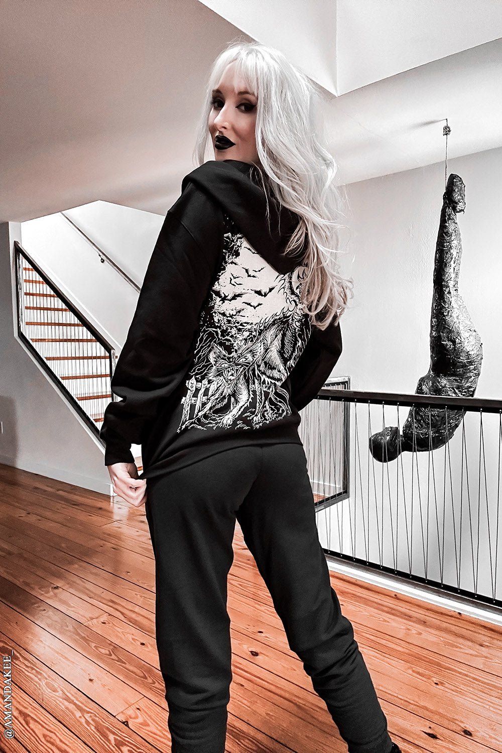 Halloween Cat Hoodie [BLACK/WHITE]