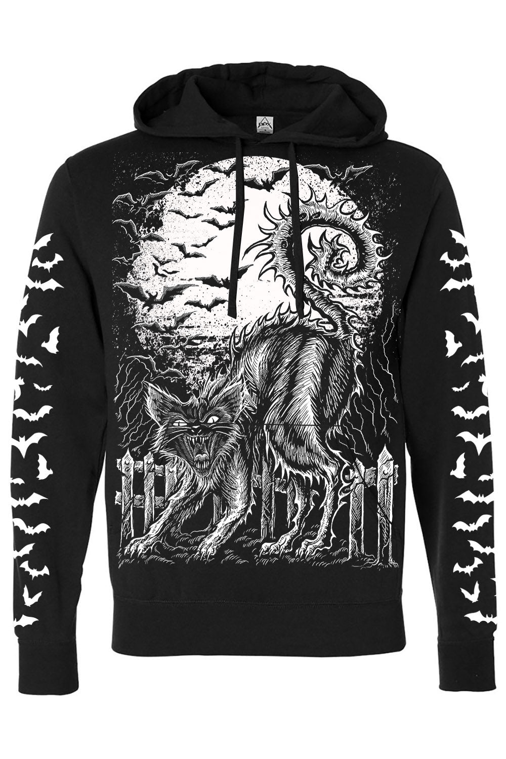 Halloween Cat Hoodie [BLACK/WHITE] - mens outerwear - VampireFreaks - VampireFreaks